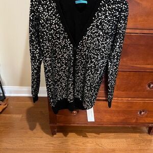 Alice & Olivia Black Wool Sequined Cardigan